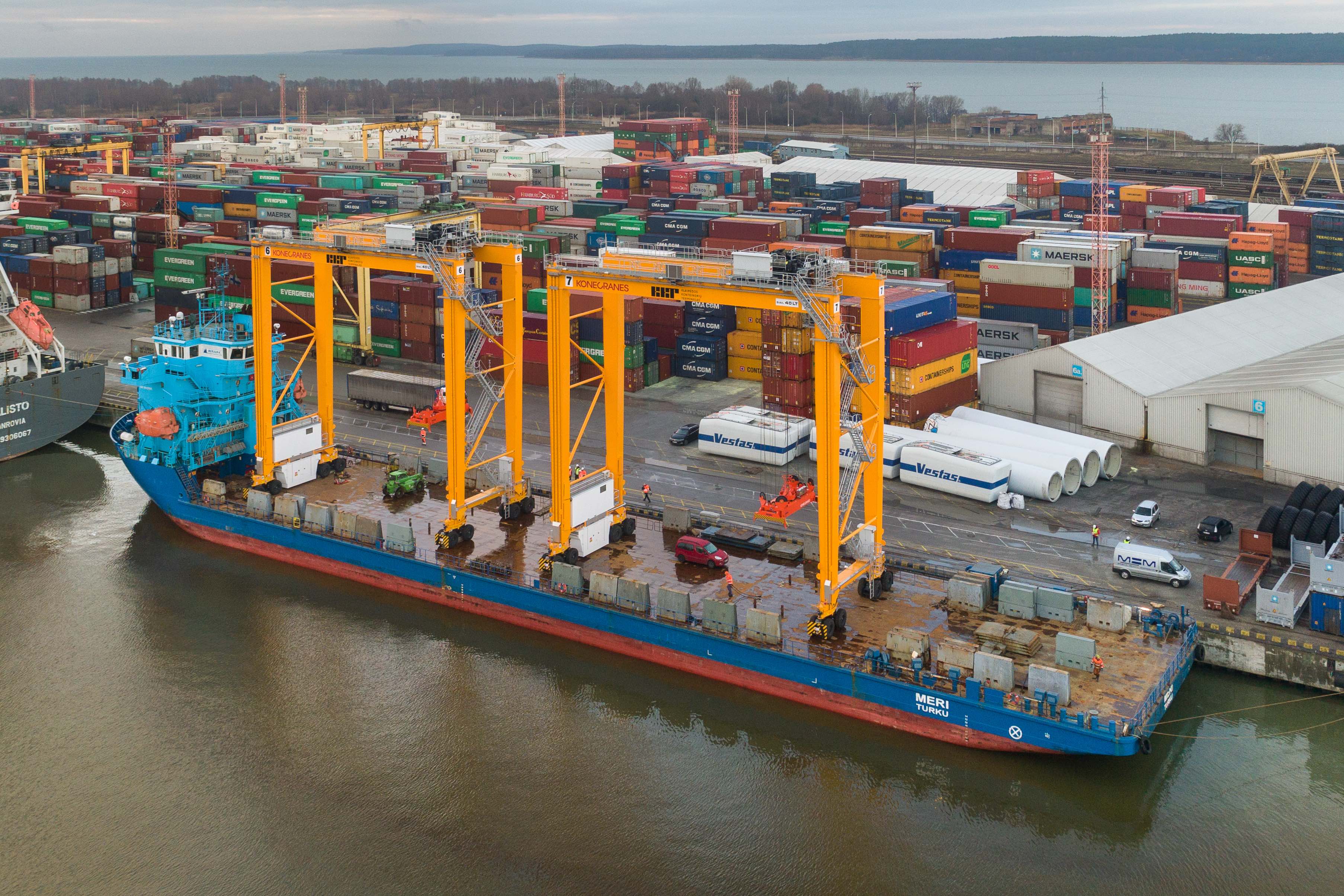 Nauji Konecranes RTG kranai Klaipėdos konteinerių terminalui